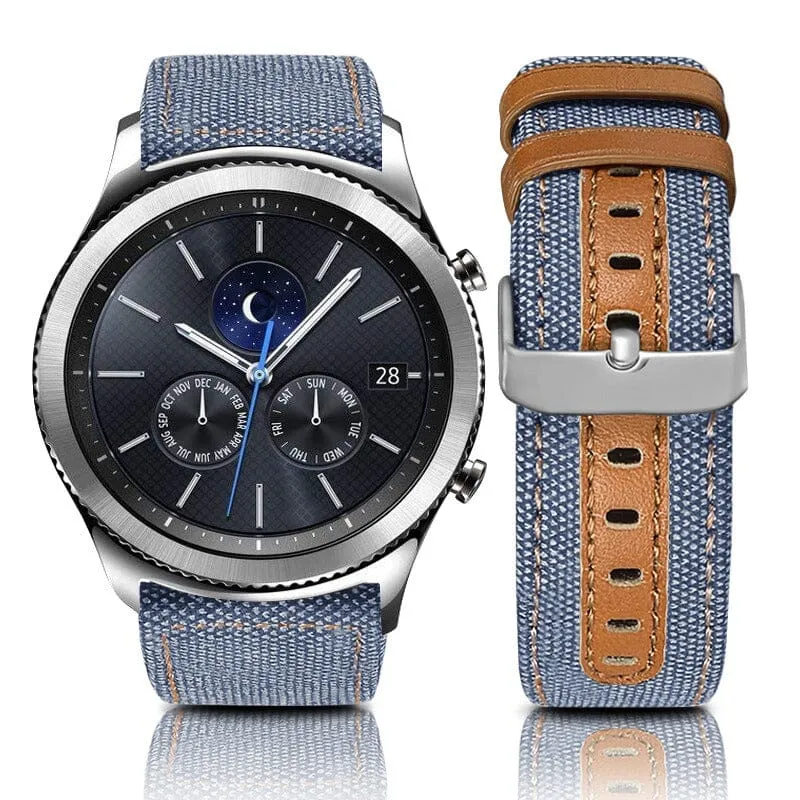 Denim & Leather Watch Straps Compatible with the LG Watch