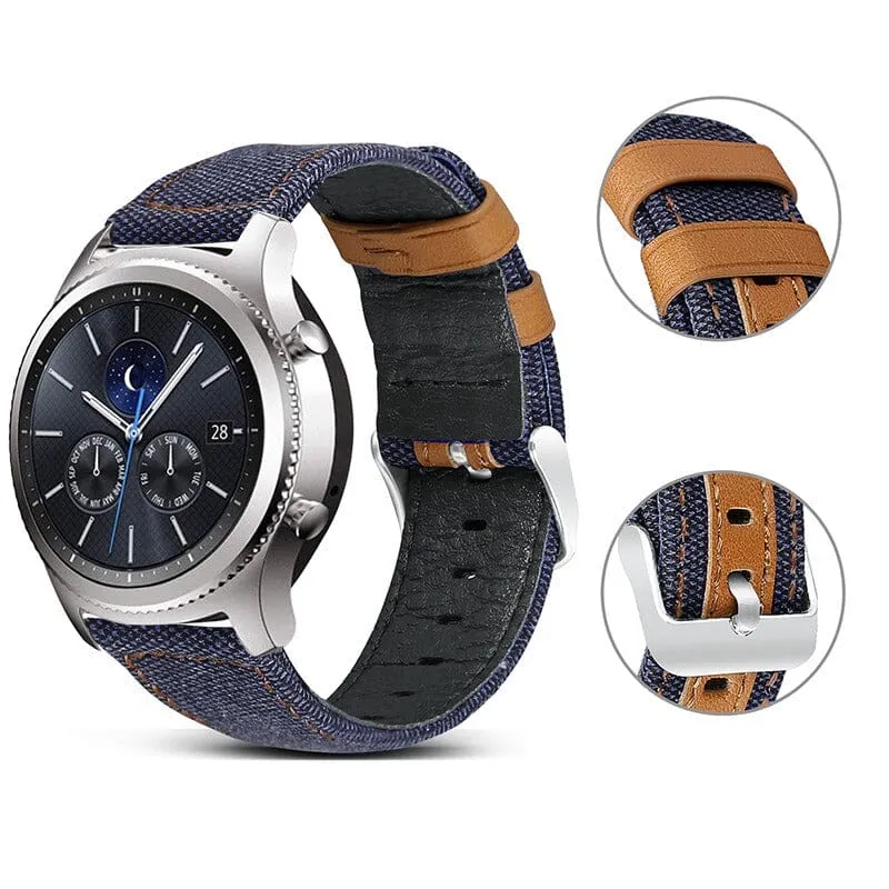 Denim & Leather Watch Straps Compatible with the LG Watch