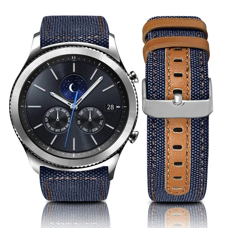 Denim & Leather Watch Straps Compatible with the LG Watch