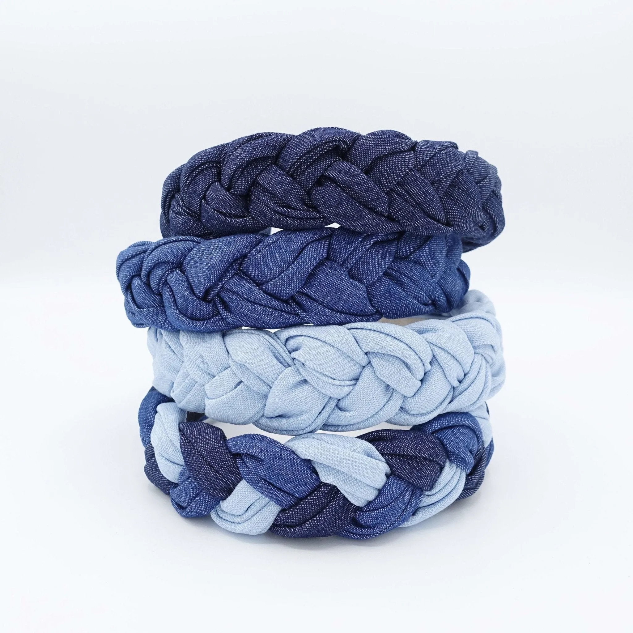 denim braided headband stylish fashion plaited hairband women hair accessory