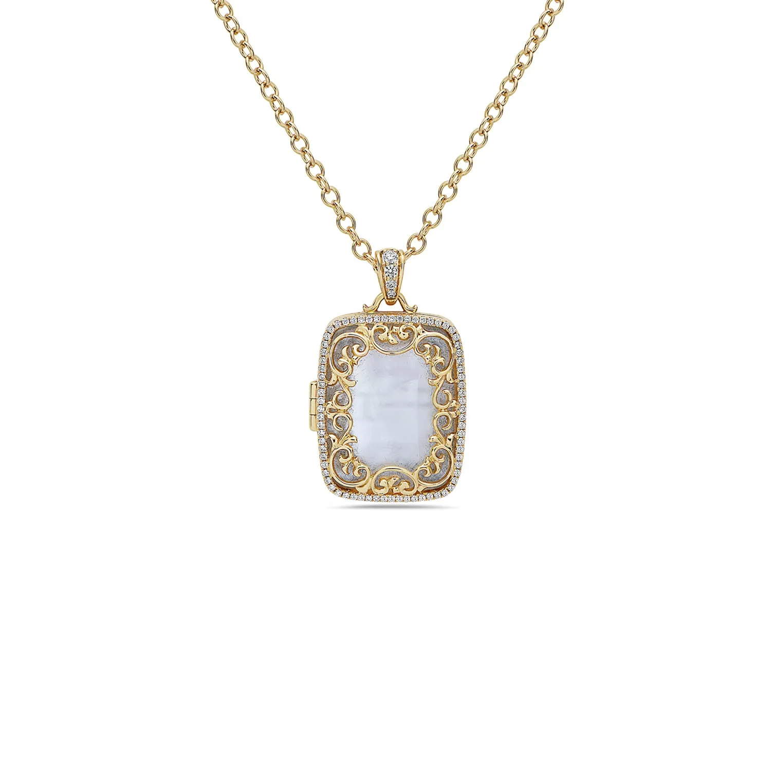 Diamond Locket Pendant Necklace