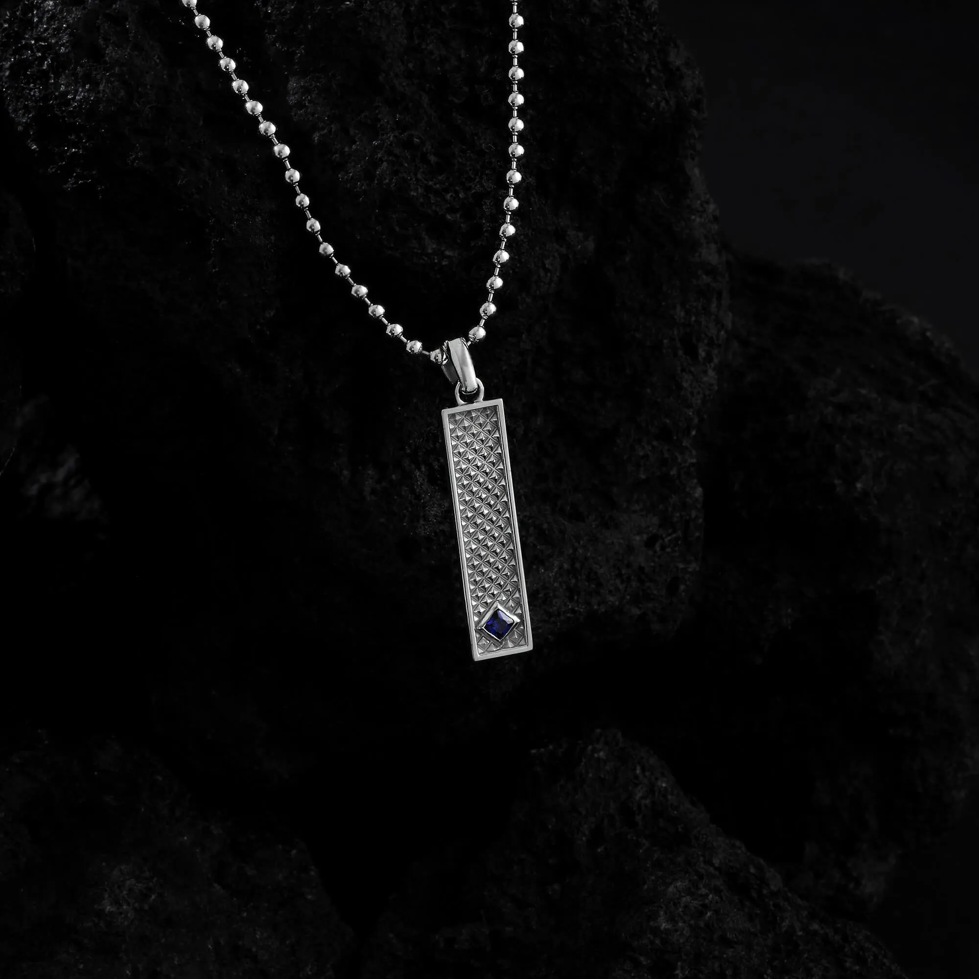 Diamond Minimal Pyramid Pendant - Solid Silver