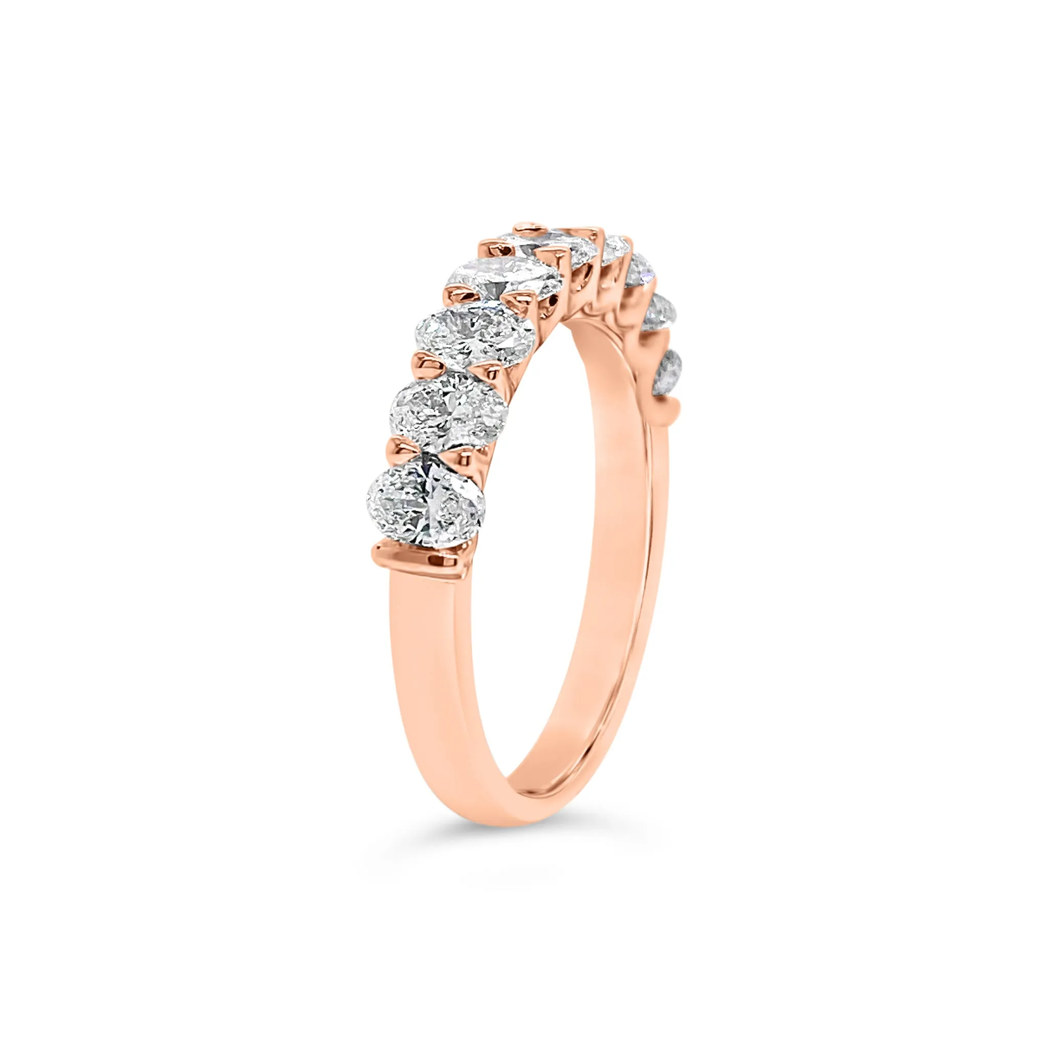 Diamond Ovals Wedding Band