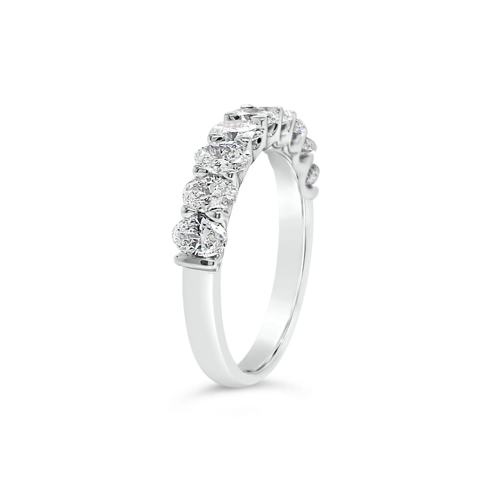 Diamond Ovals Wedding Band