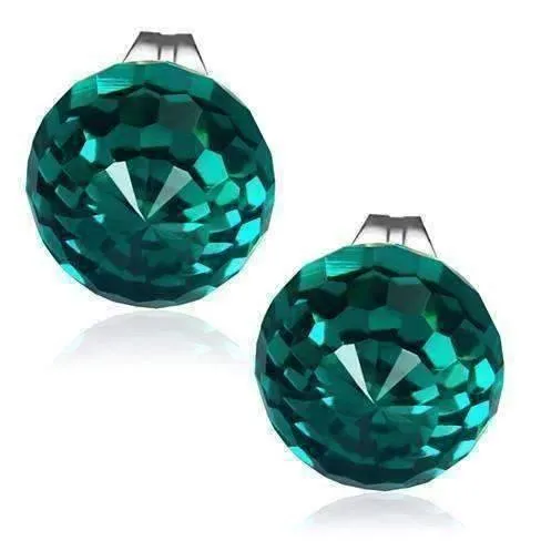 Disco Ball Faceted Crystal Stud Earrings - Eight Colors!