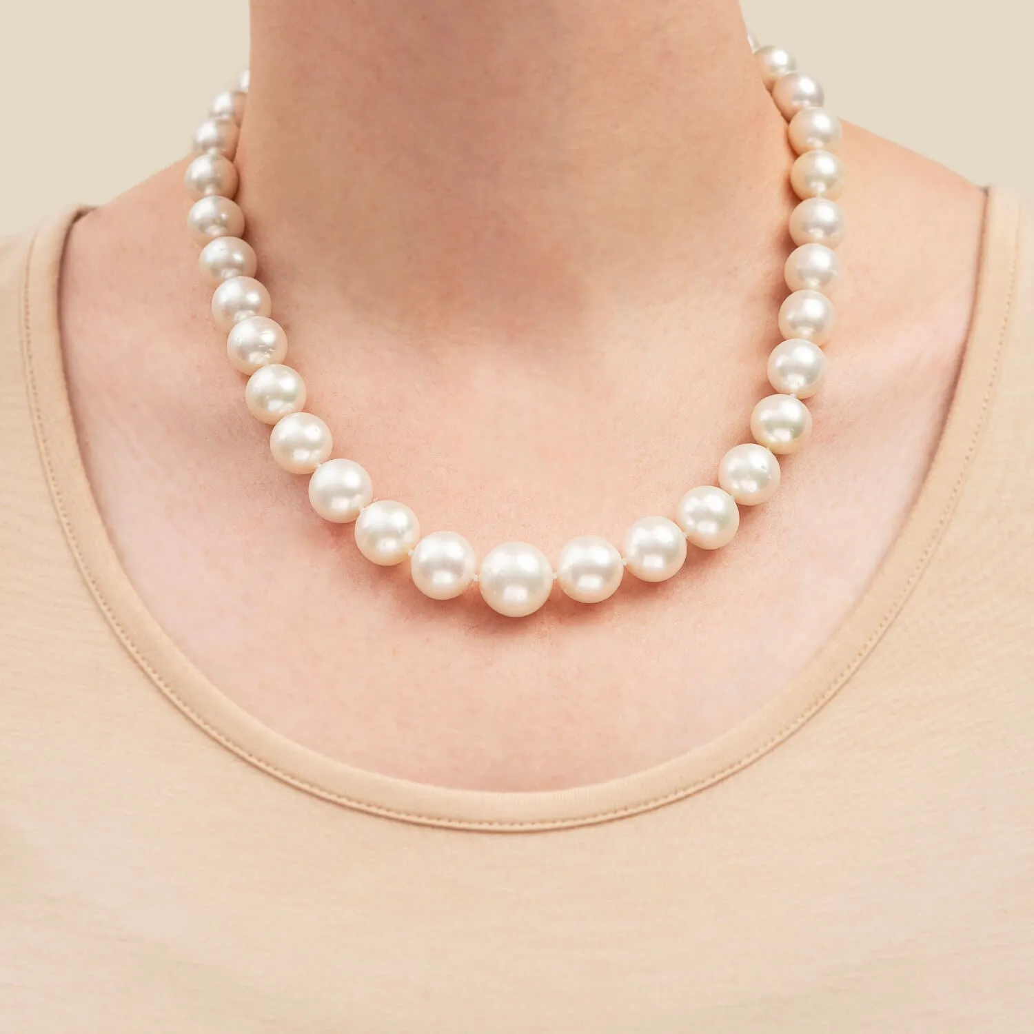 Edwardian South Sea Pearl Necklace with Diamond   Ruby Clasp