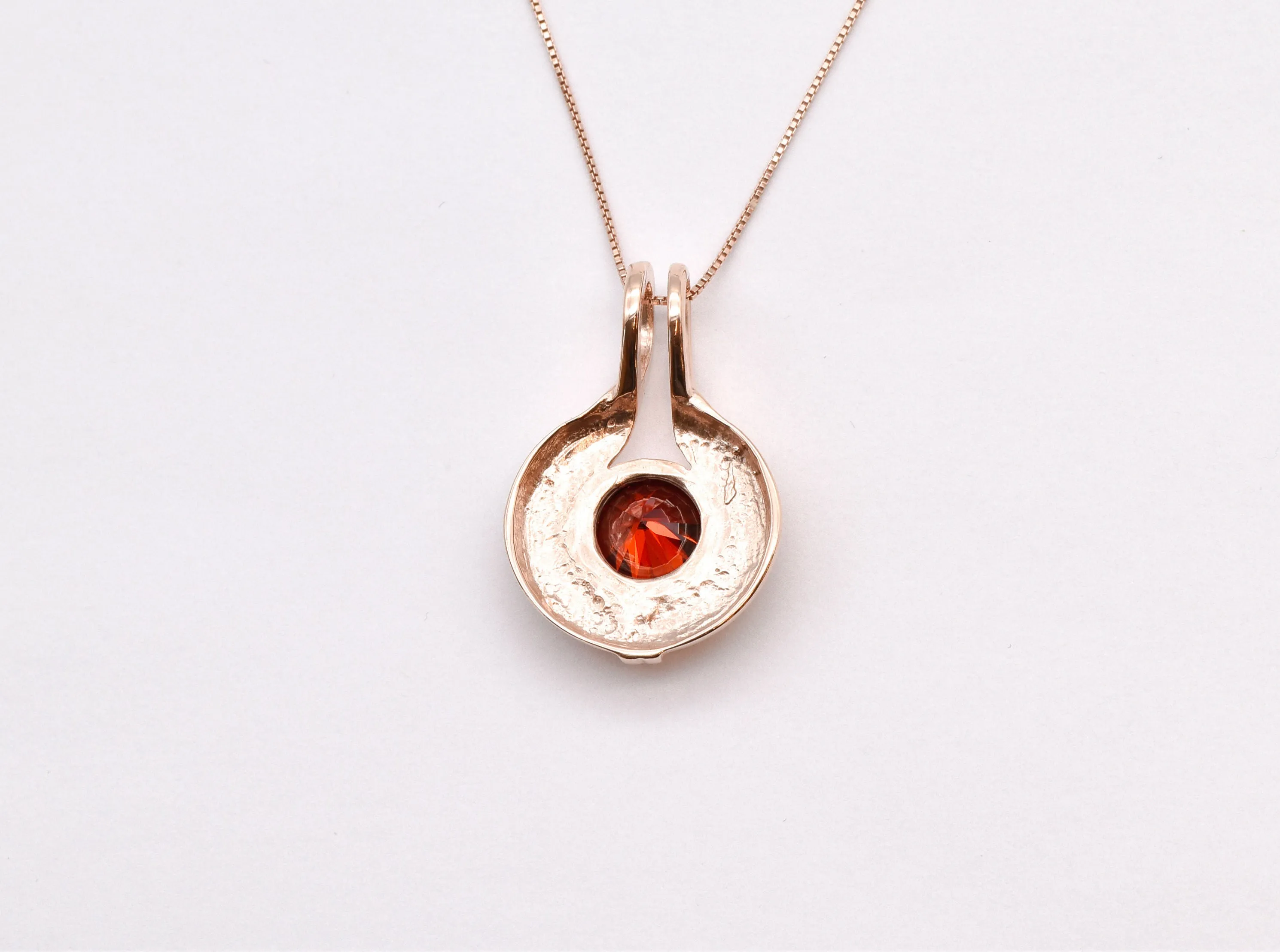 Egyptian Ruby Necklace - Ruby Ancient Pendant - Ruby Rose Gold Necklace