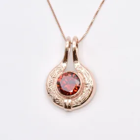 Egyptian Ruby Necklace - Ruby Ancient Pendant - Ruby Rose Gold Necklace