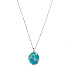 Elements Dragonfly Blue Enamel Locket P4035T