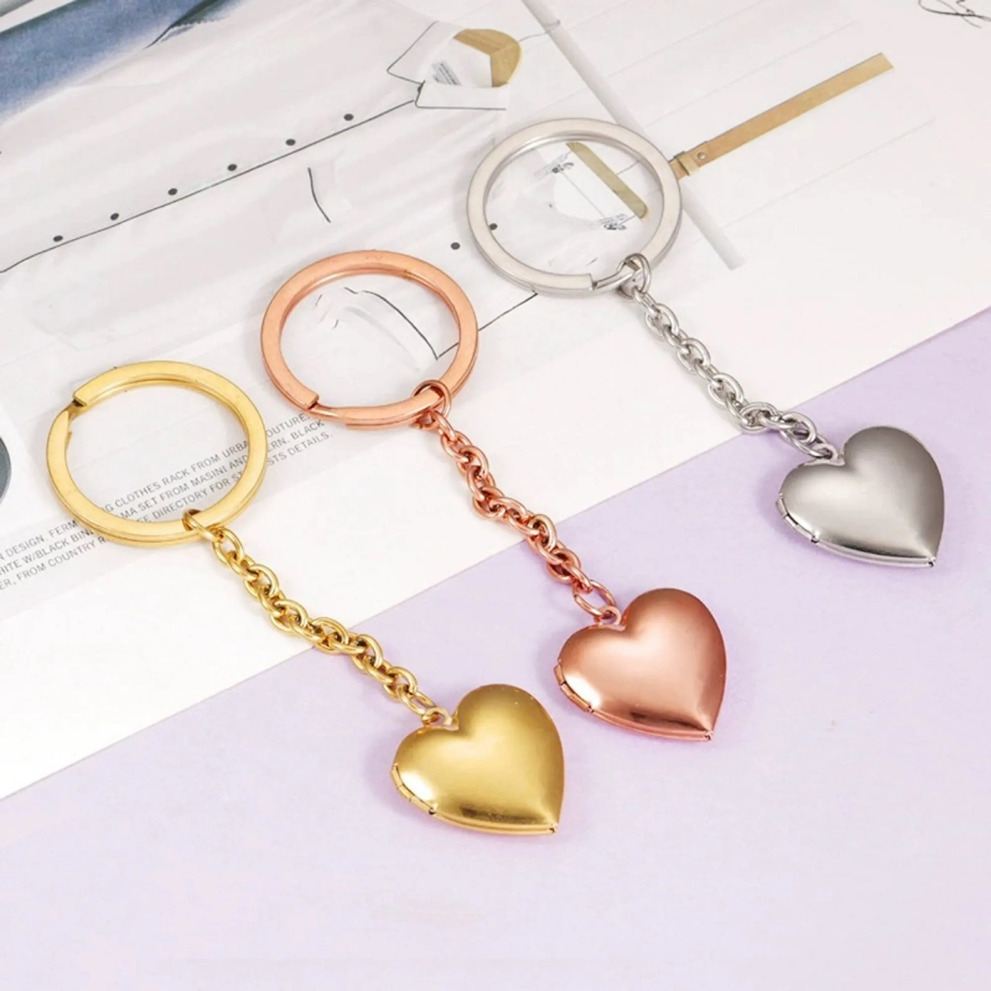 Engraved Heart Locket Keychain KCK 25