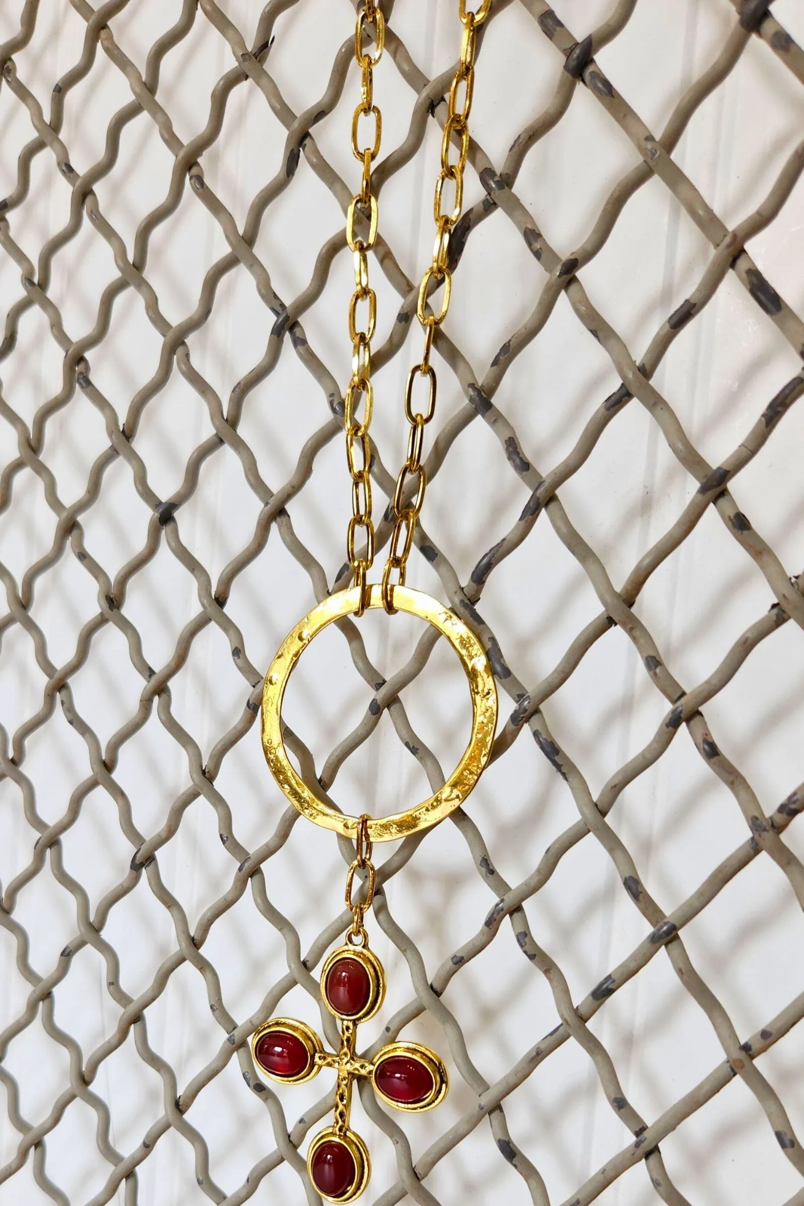 Enola Ruby Cross Necklace