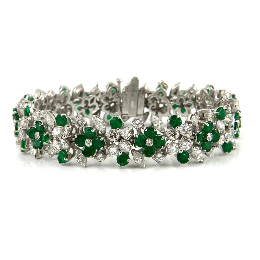 Estate Emerald and Diamond Bracelet