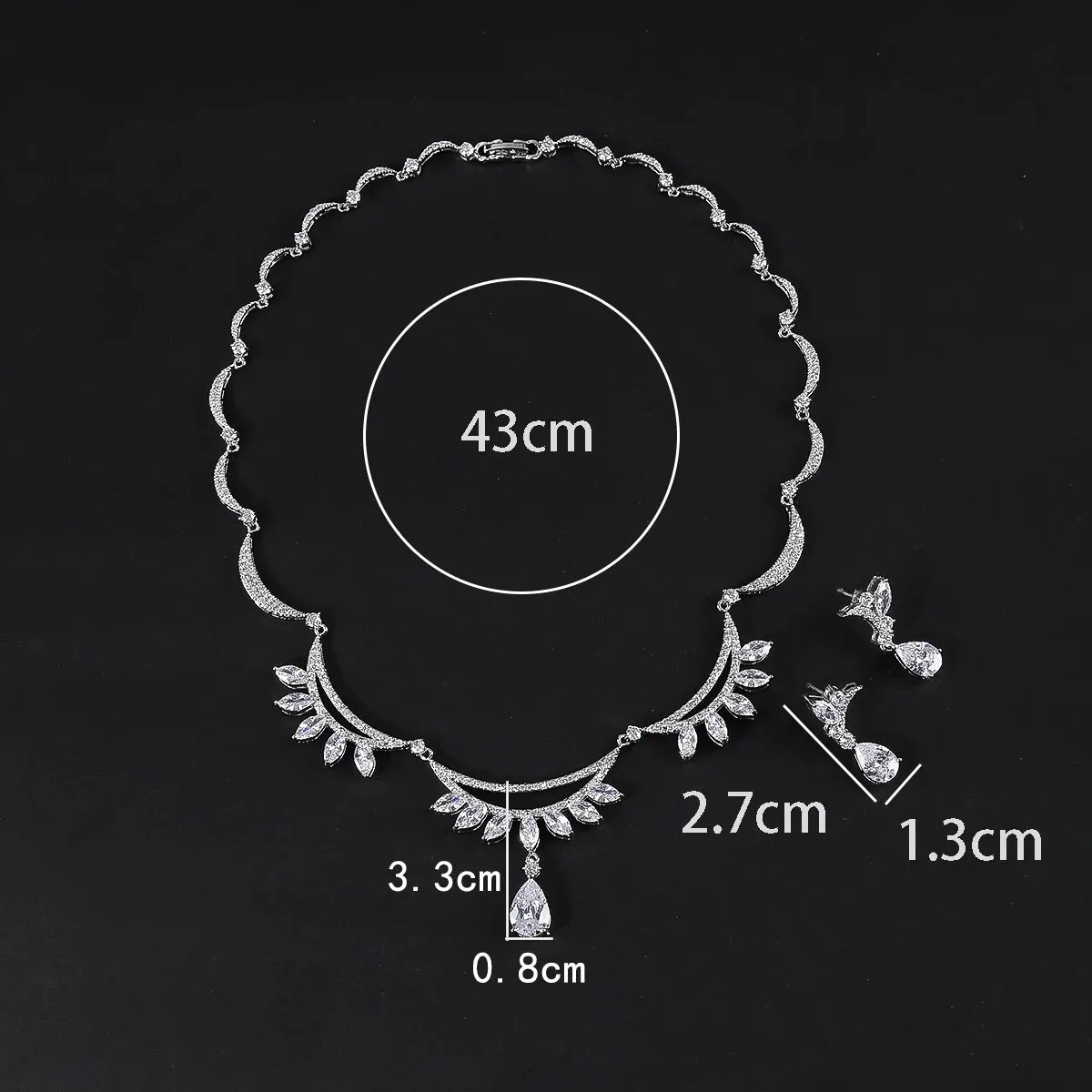 Exquisite Cubic Zircon Water Drop Necklaces For Women Fashion Bridal Wedding Party Jewelry Accessories CN11160