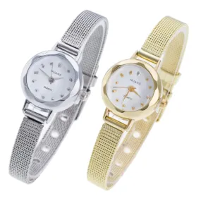 Facets of Time Thin Mesh Band Watch