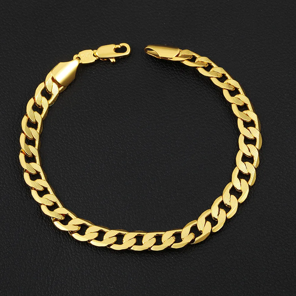 Fashion simple men's gold-plated bracelet