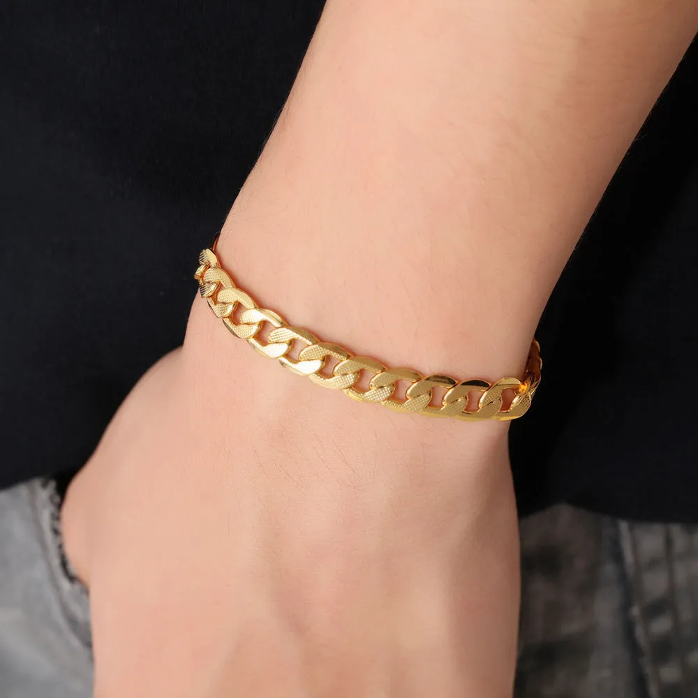 Fashion simple men's gold-plated bracelet