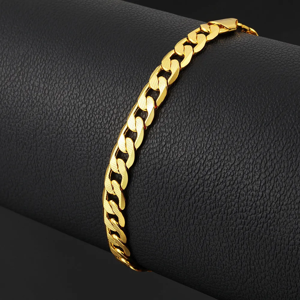 Fashion simple men's gold-plated bracelet