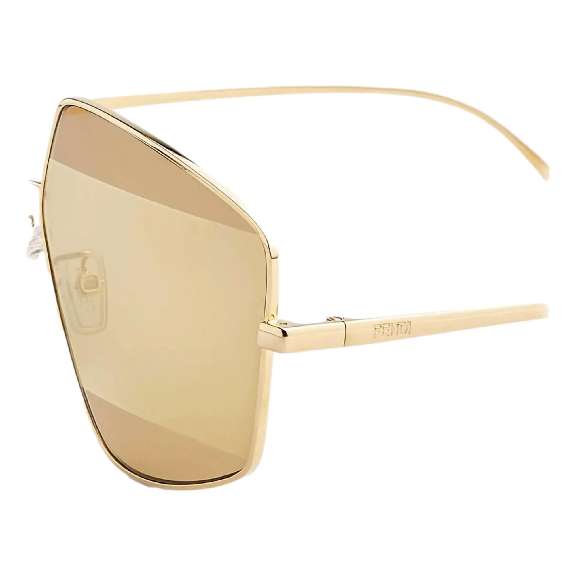 Fendi Stripes Gold Tint and Frame Metal Sunglasses