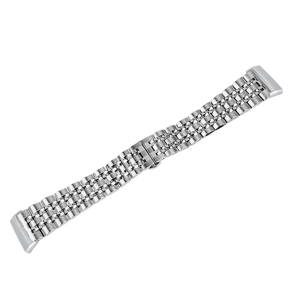 Fitbit Sense / Versa 7 bead stainless steel watch strap - Silver