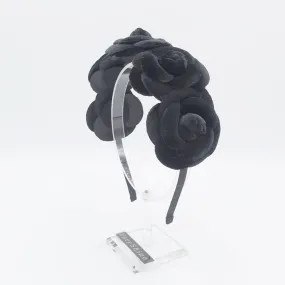 five camellia headband black camellia hairband