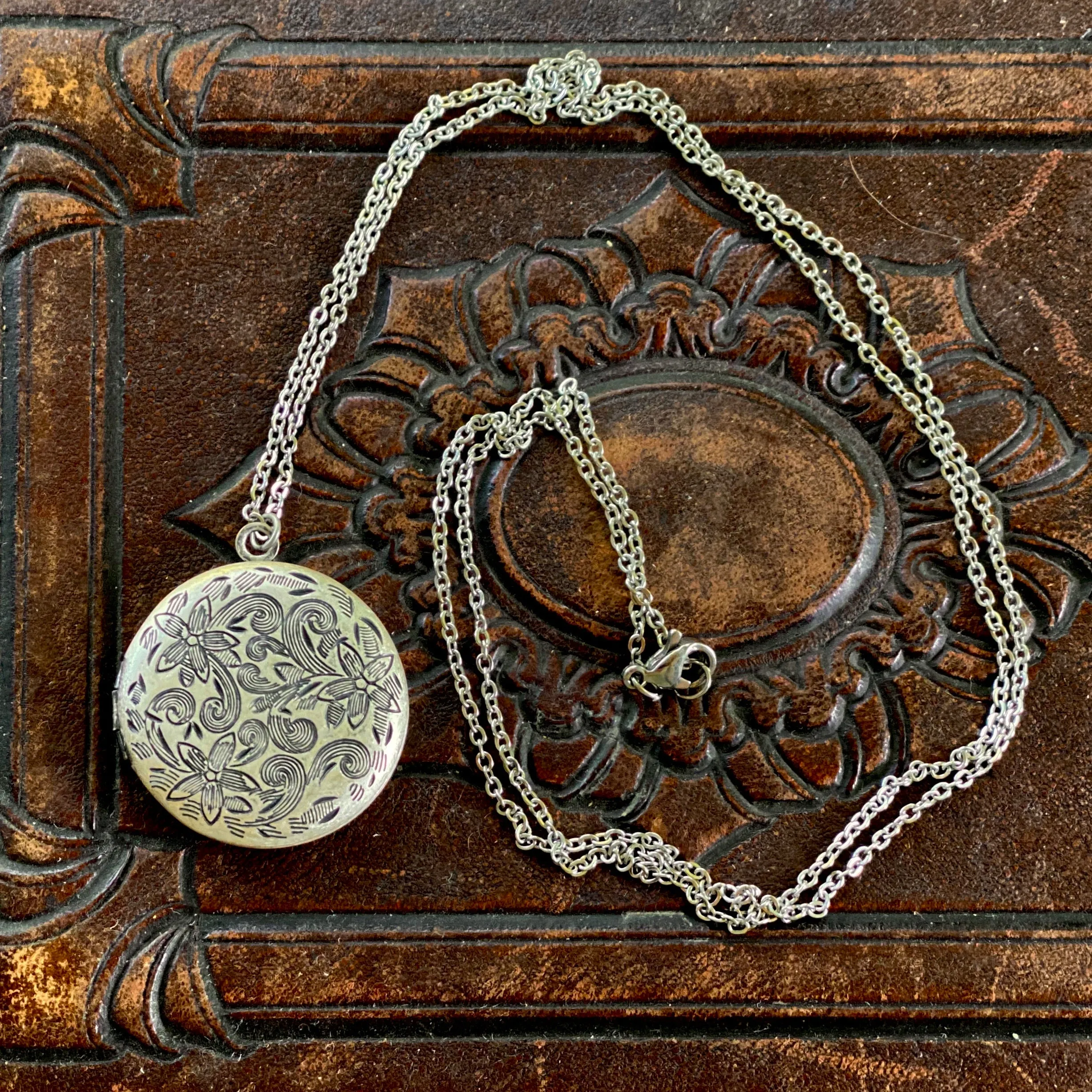 Floral Circlet Locket Necklace