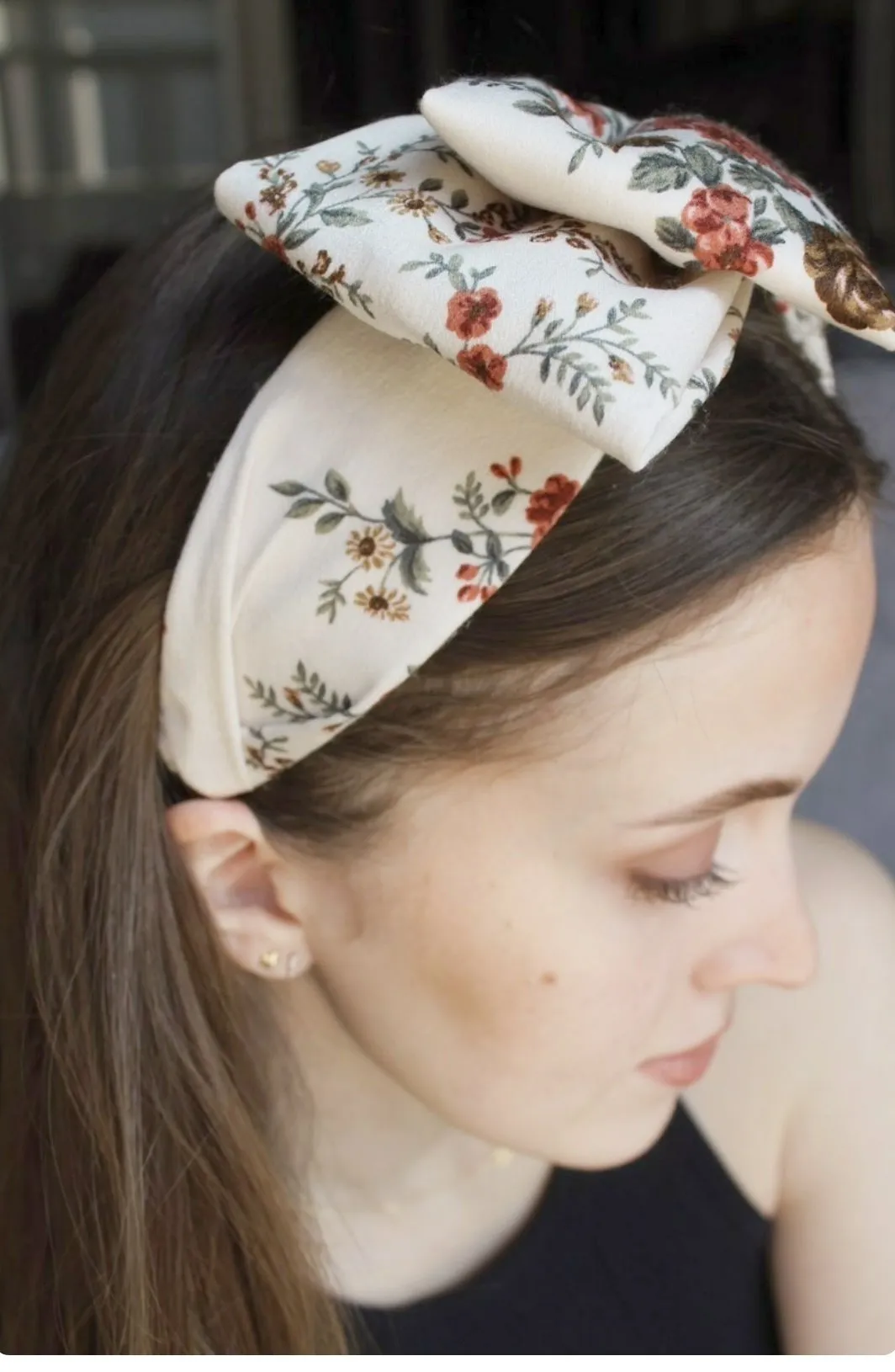 floral double layered bow headband big bow hairband hair accessory for women