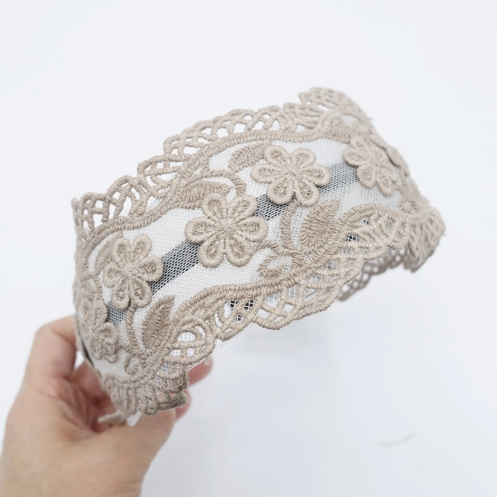 floral lace headband flat headband elegant women hair accessory