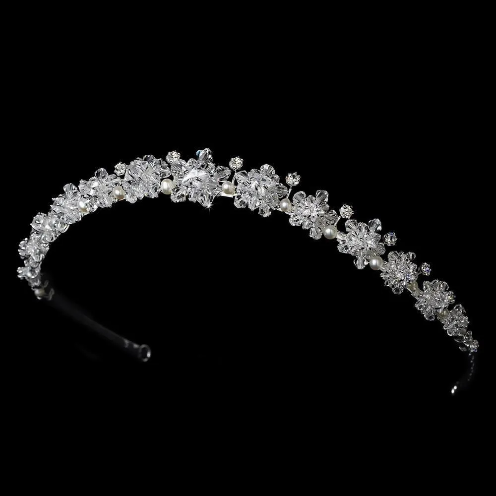 Floral Swarovski & Freshwater Pearl Bridal Headband