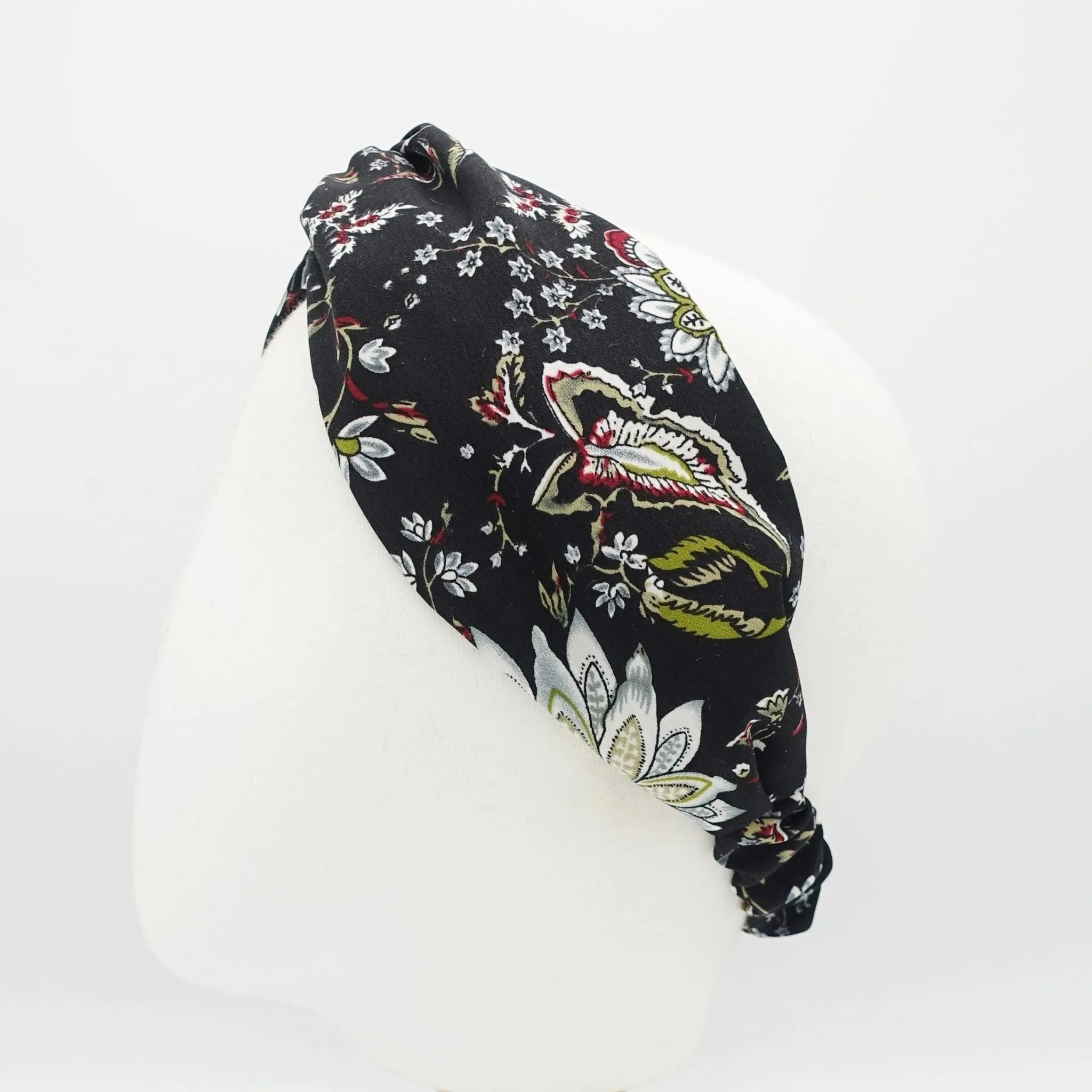 flower print cross headband twist turban hairband