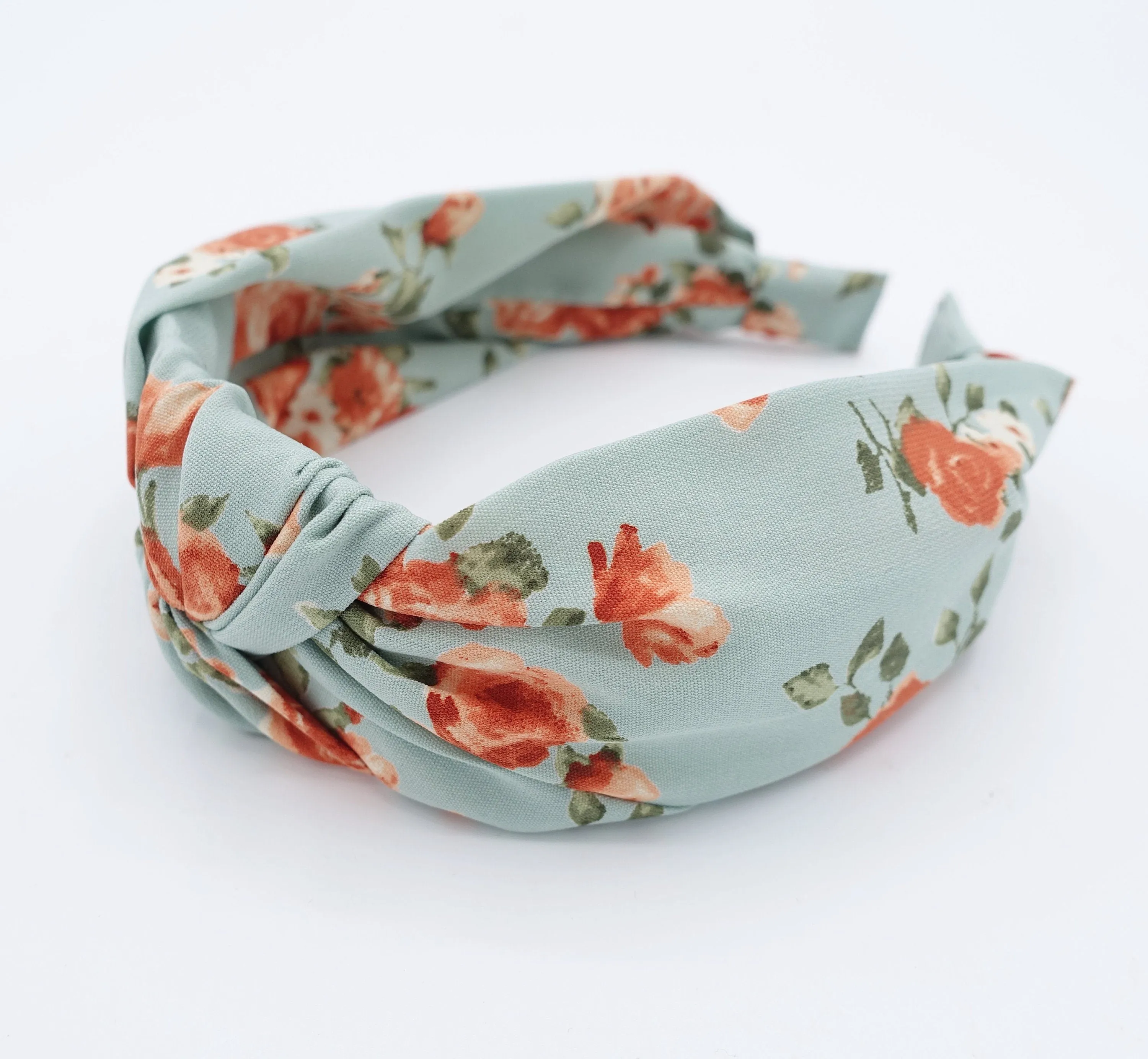 flower vine print knotted headband thin fabric hairband women hair accessory