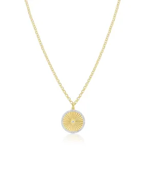 Fluted Disc Charm Necklace