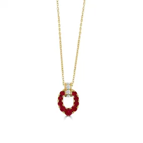 Frederic Sage 14K Yellow Gold Nebula Ruby Pendant Necklace with Diamond Bail