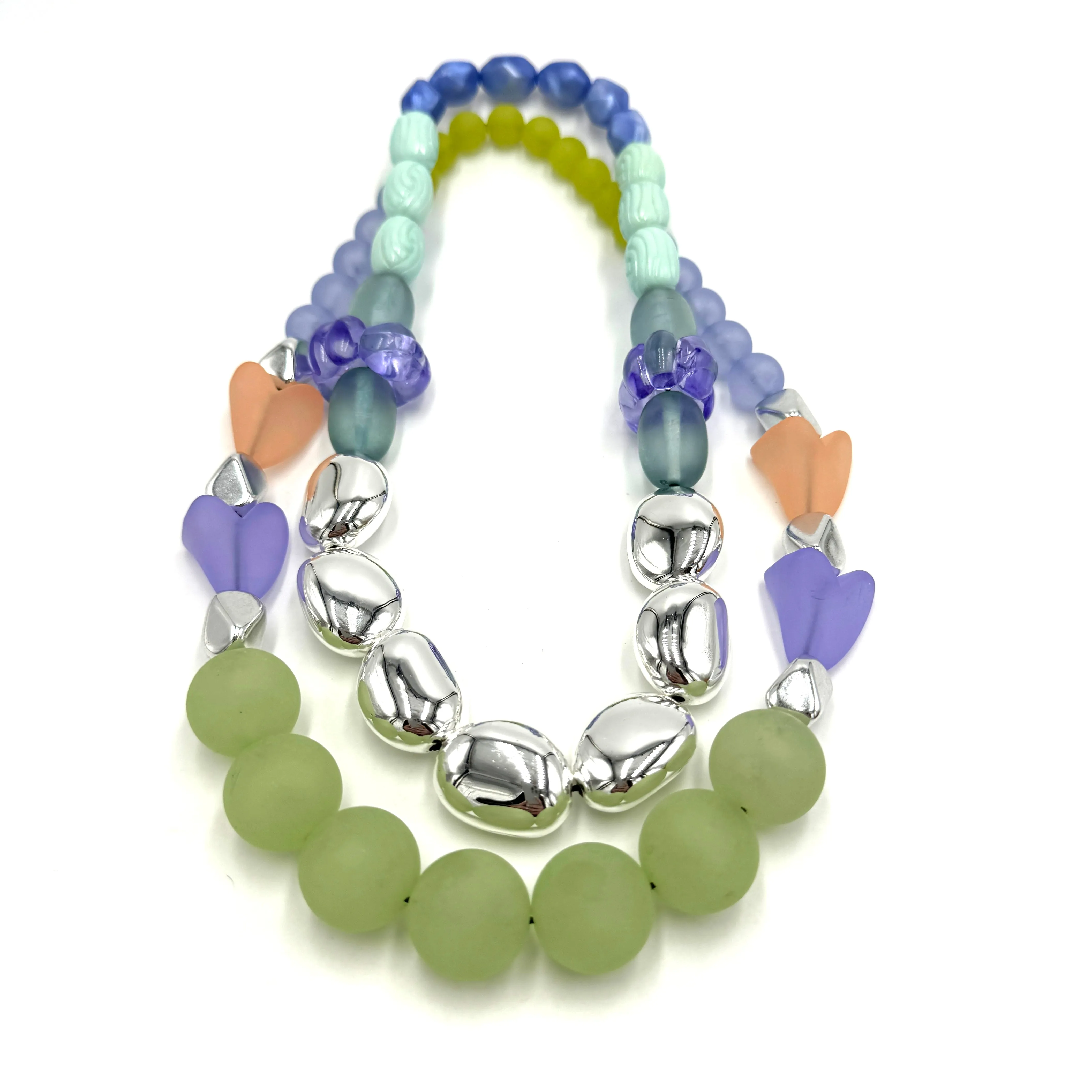 Frosted Sherbet Stretch Bauble Necklace - Shortie *