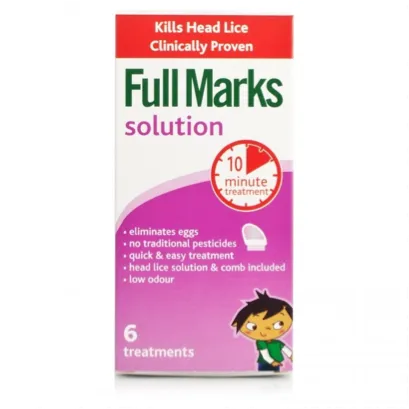 Full Marks Head Lice Solution (6 Treatments: 300ml Bottle   Comb)