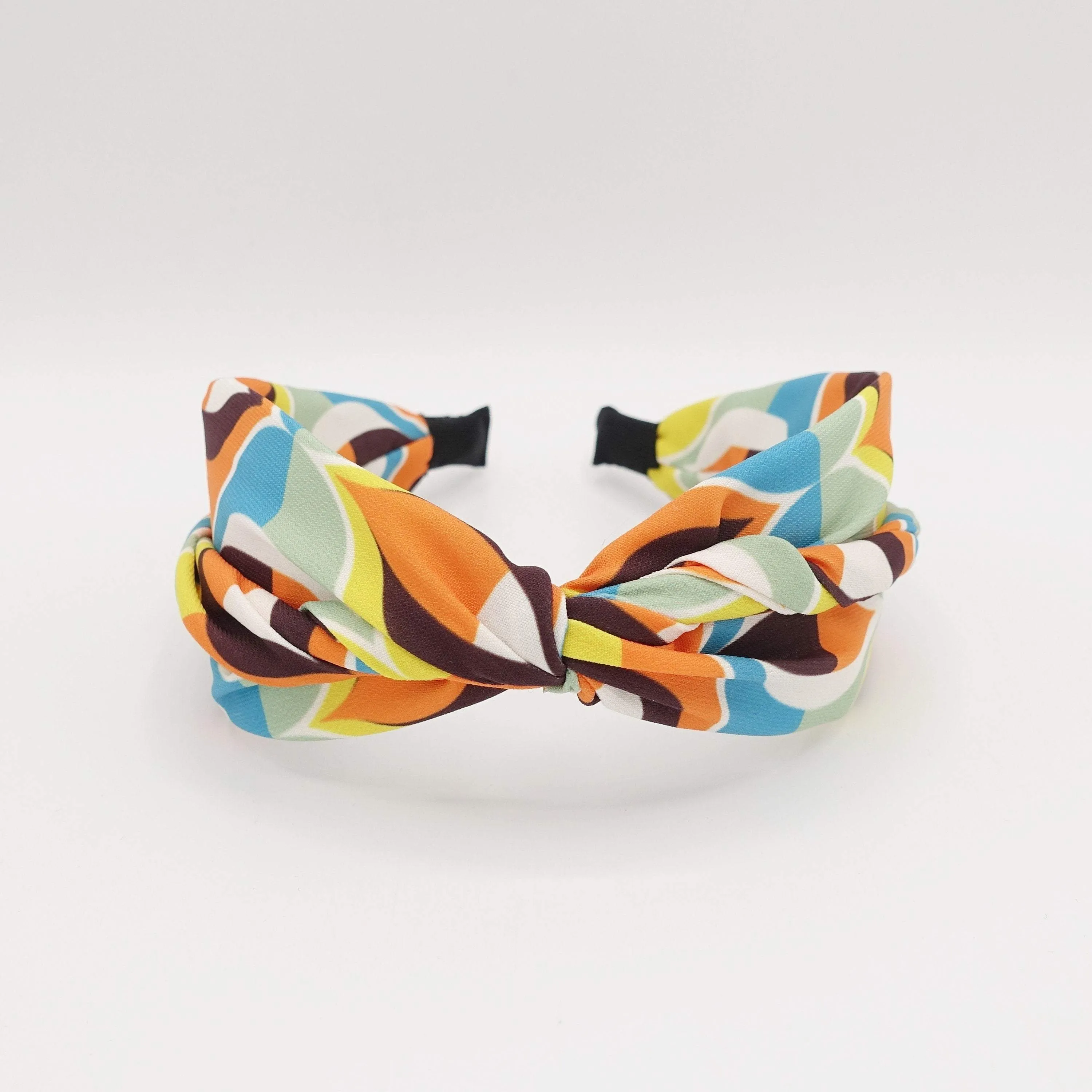 geometric color print cross headband stylish hair accessory for women