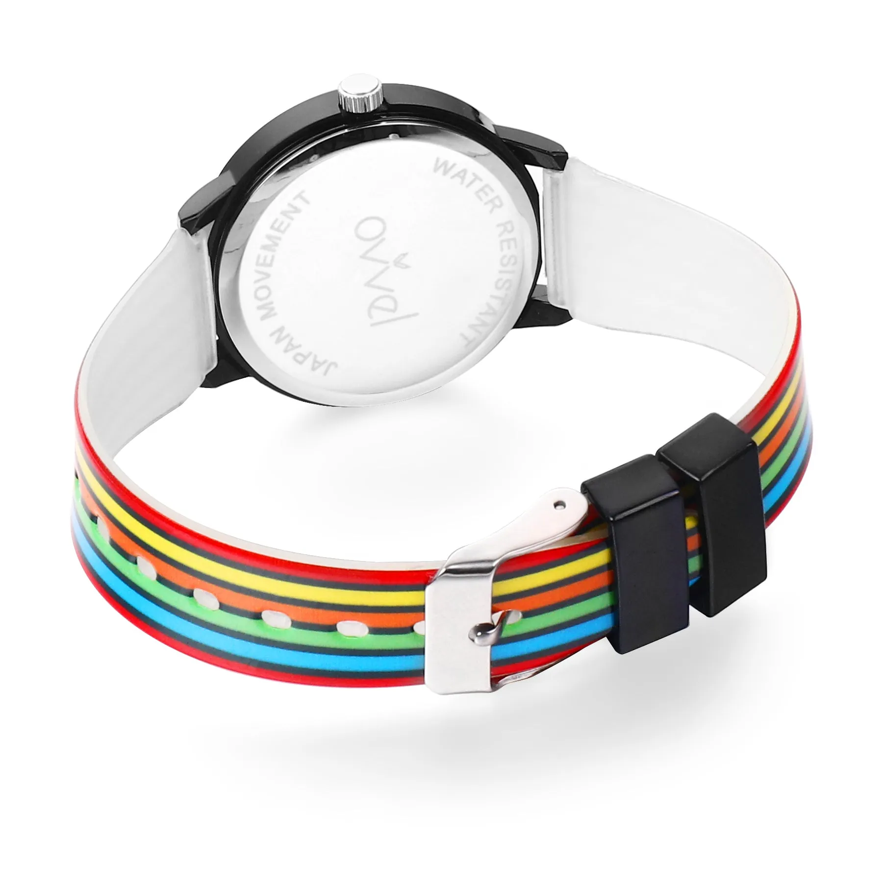 Girls Colored Stripes Analog Watch