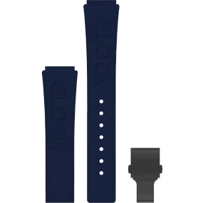 Glock Silicone Watch Strap: Blue Glock Logo with Black Clasp 22mm