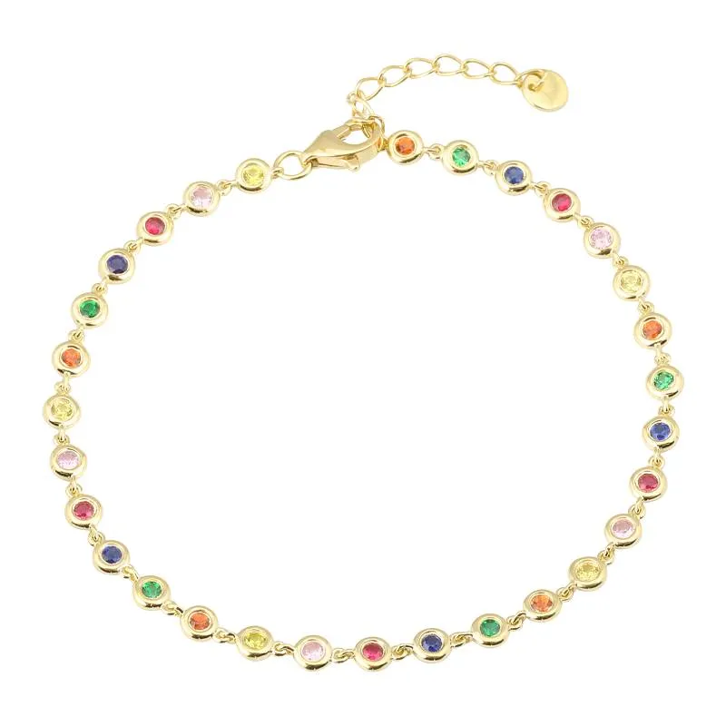 Gold Bezel Set Gemstone Bracelet