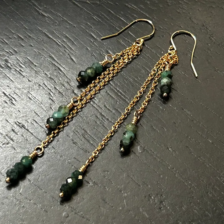 Gold Dew Drop Earrings with Your Choice of Crystal