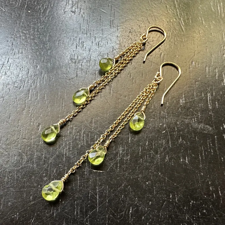 Gold Dew Drop Earrings with Your Choice of Crystal