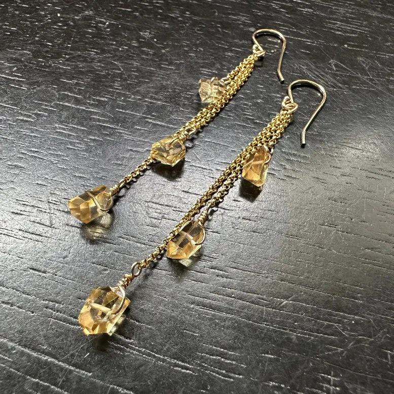 Gold Dew Drop Earrings with Your Choice of Crystal