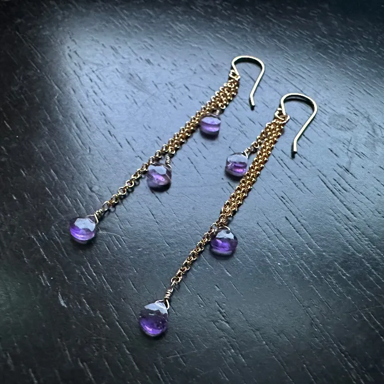 Gold Dew Drop Earrings with Your Choice of Crystal