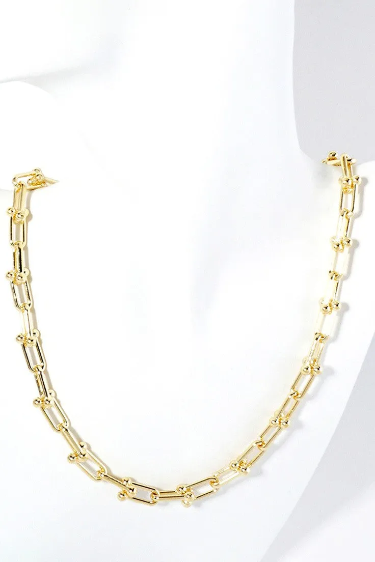 Gold Dipped Hardware Chain Link Necklace