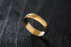 Gold Heart Wedding Band