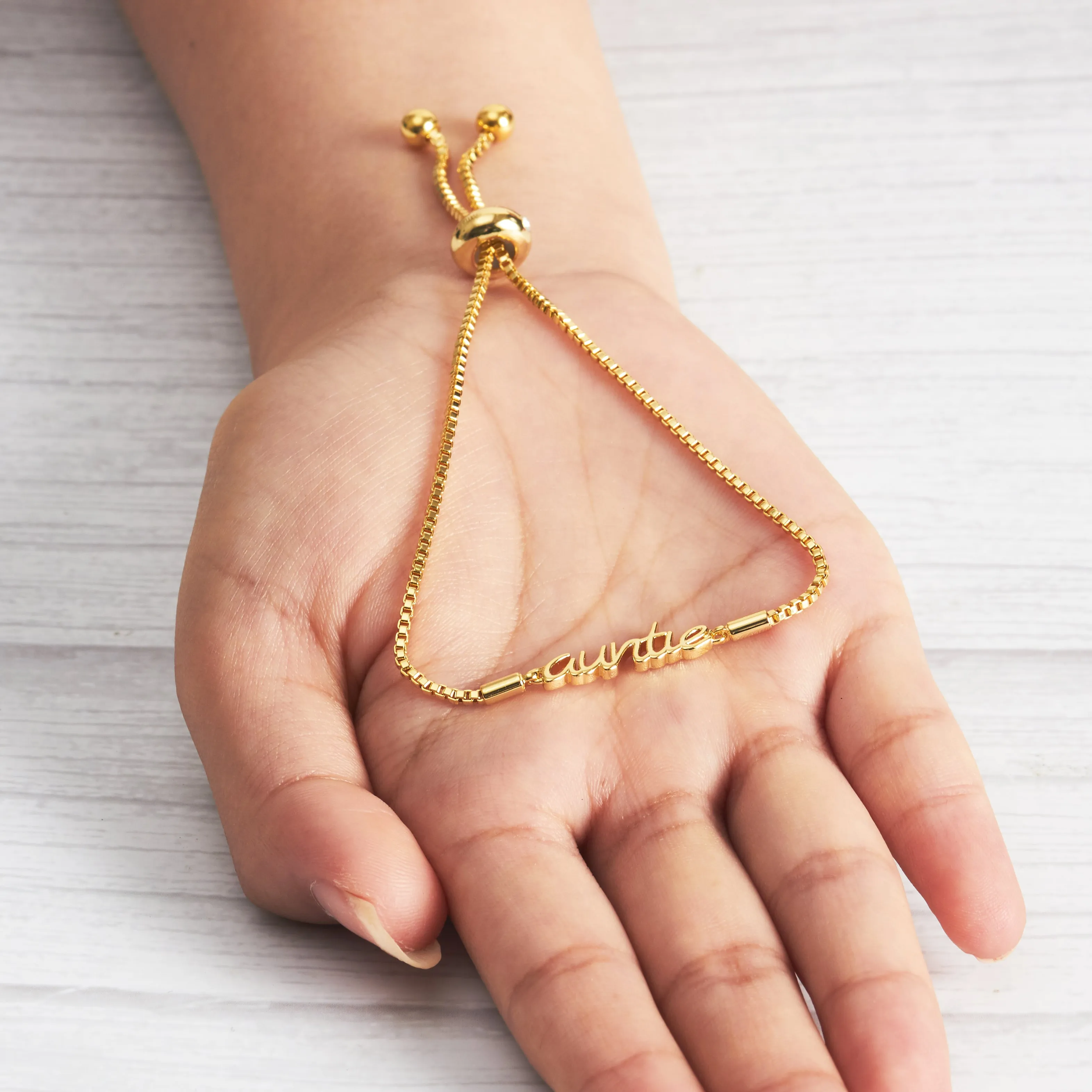 Gold Plated Auntie Bracelet Created with Zircondia® Crystals