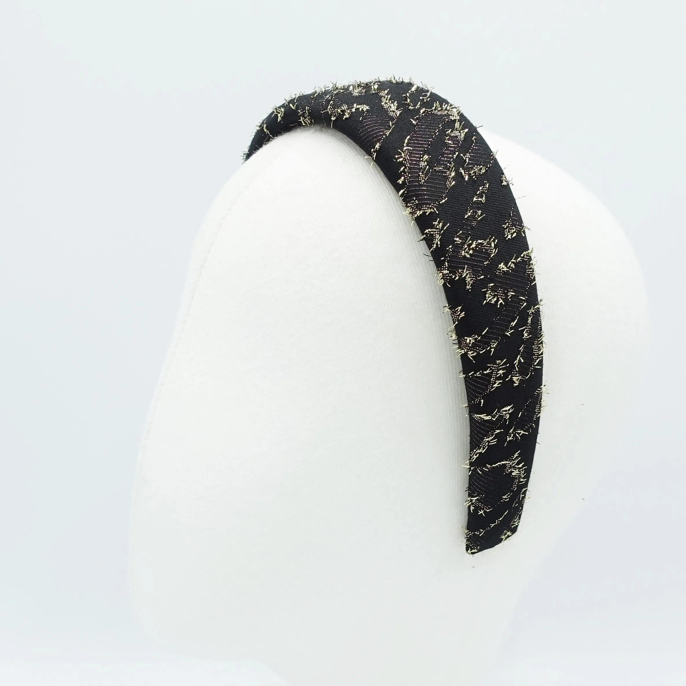 golden metallic irregular pattern padded headband stylish women hair accessory