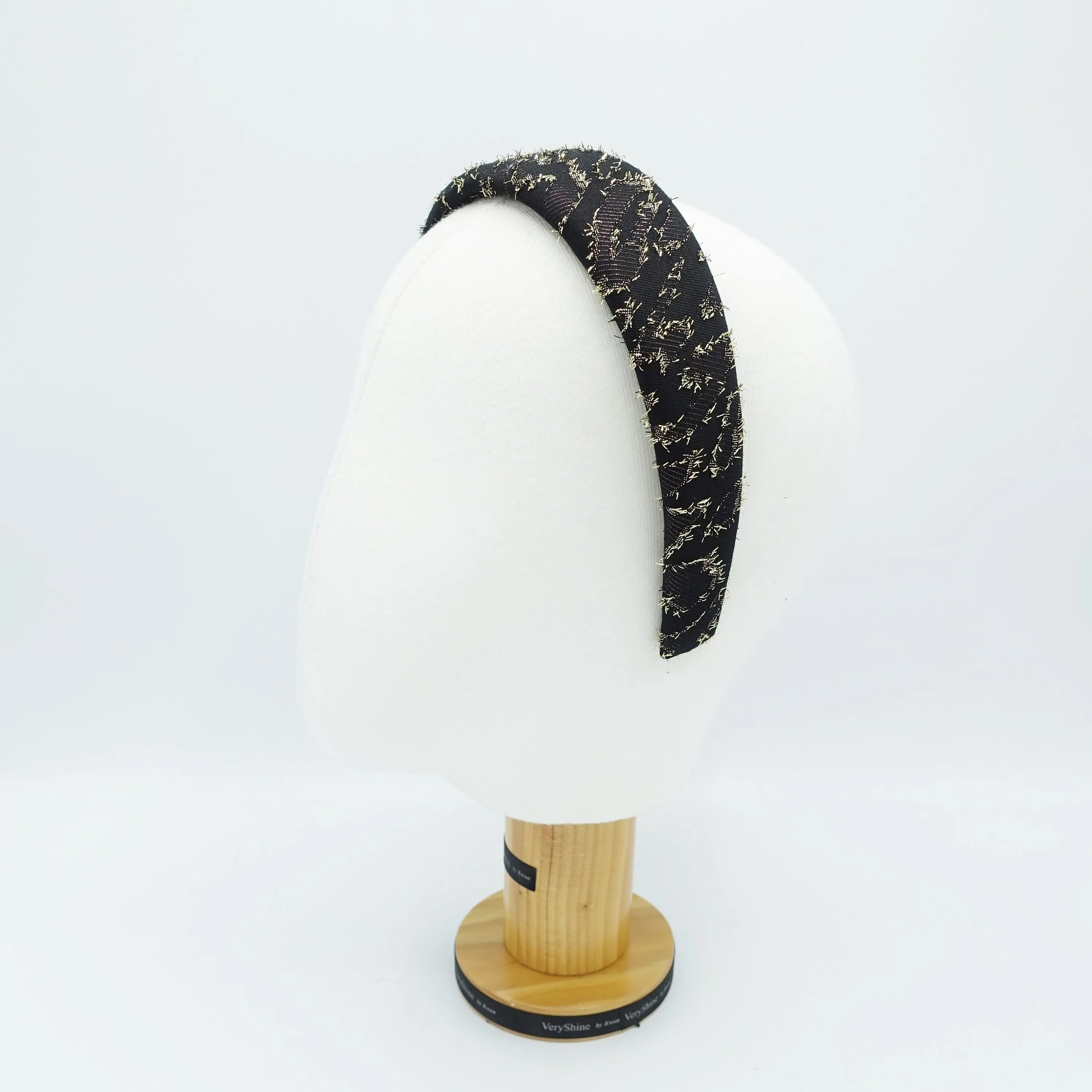 golden metallic irregular pattern padded headband stylish women hair accessory