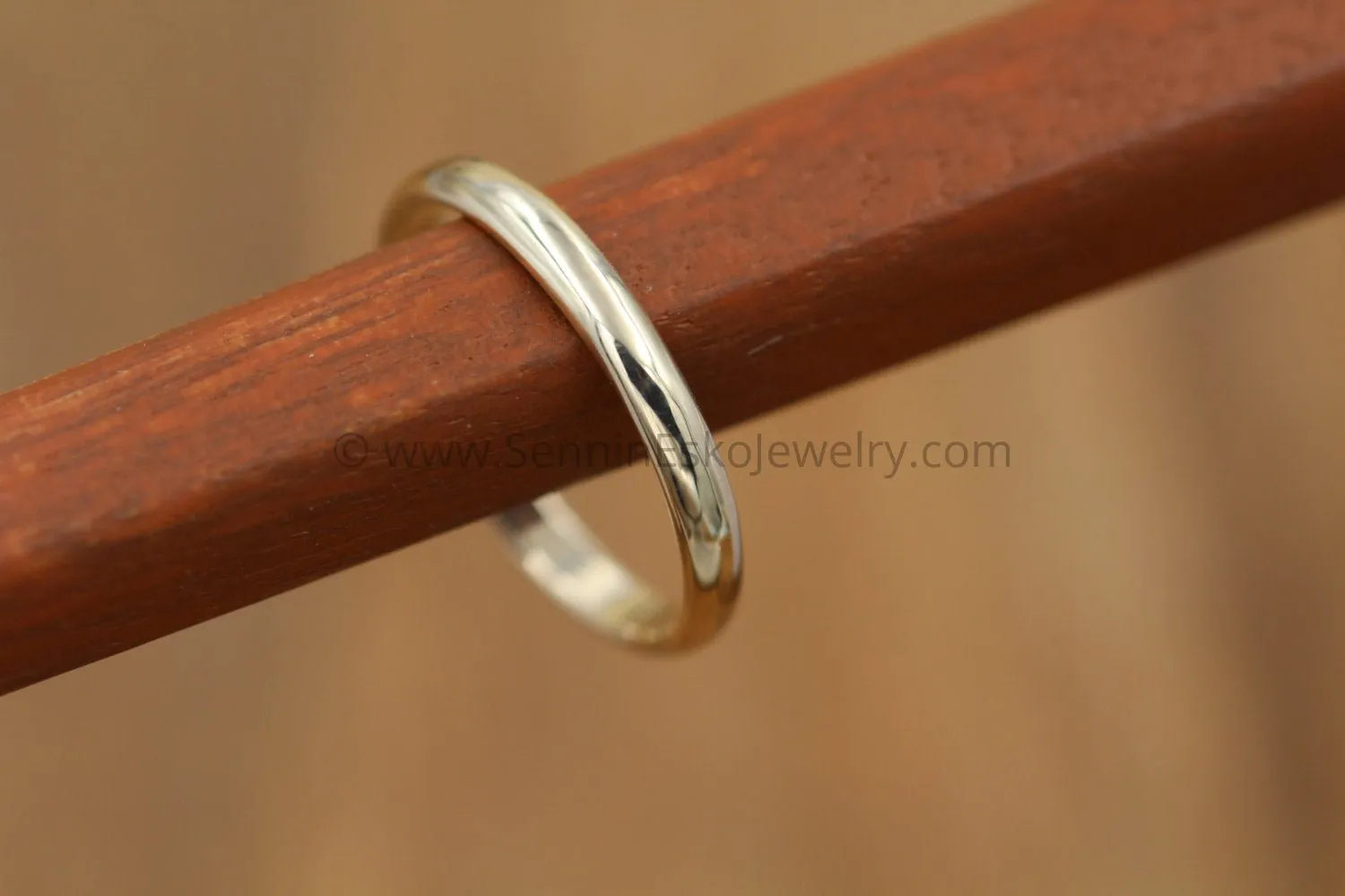 Half Round 14kt Yellow Gold 2.5x1.2mm Band - Glossy Finish