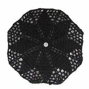 Hand Crochet Ladies Head Covers with Hidden Comb - Black