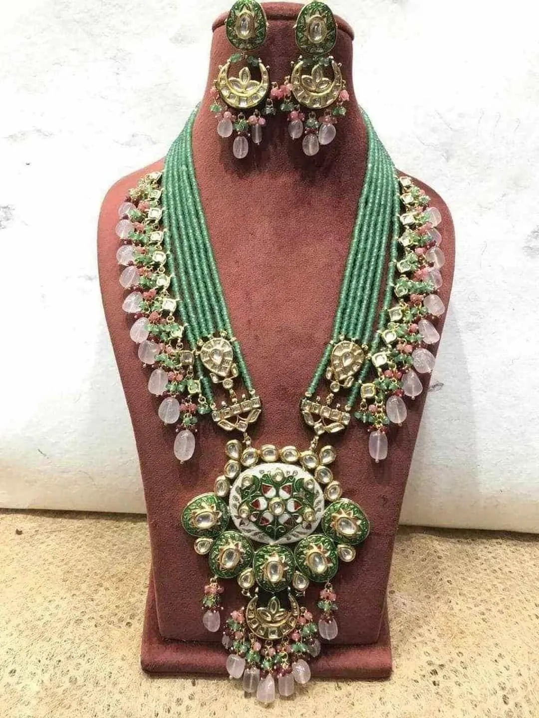 Handpainted Kundan Pendant Necklace